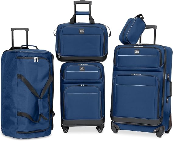 Skyway Luggage Seville 2.0 5-Piece SpinnerLuggage Set, Poseidon Blue