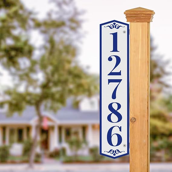 Custom House Address Signs, Mailbox Post Signs, Reflective Mailbox Numbers | Custom Double Sided Sign for Outside, Modern House Numbers, Personalized Metal Address Plaque, Mailbox Sign