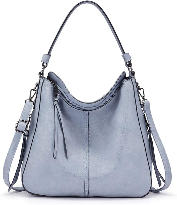 Realer Hobo Crossbody Bags for Women Designer Faux Leather Hobo Handbags Retro Large Size Shoulder Bag Bucket Purse