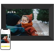 Aura Stone Digital Photo Frame - 10.1" HD Matte Display | Digital Frame for Best Gift by Wirecutter - Send Pictures Directly from Your Phone | Quick and Easy Setup via WiFi - Free App | Black