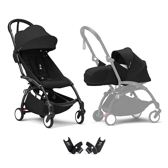 Stokke YOYO3 Stroller from Newborn to Toddler, Easy Folding, Black/Black