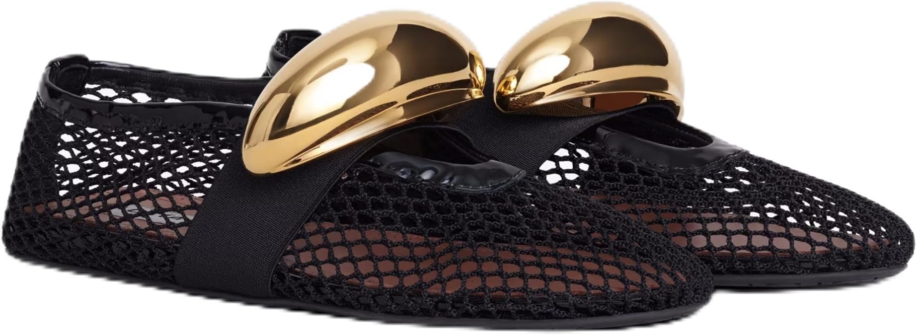 Mesh Ballet Flats Mary Jane Closed Round Toe Ballerina Adjust Metal Buckle Strap Flats Low Heel Casual Dress Shoes