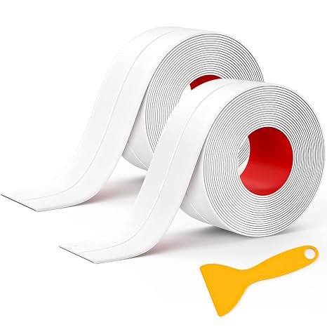 Mokani Caulk Tape Waterproof Self Adhesive, 2 Rolls Caulking Sealant Strip