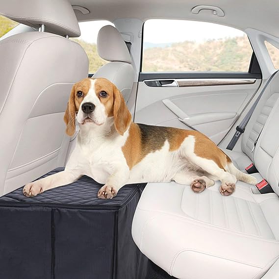 Dog Car Seat Extender - Back Seat Platform with Storage