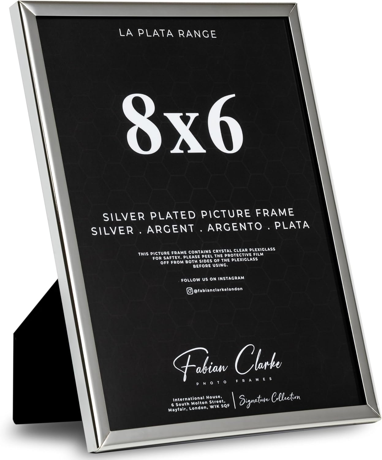 Silver Photo Frame Picture Frame Plain Metal Polished Silver Finish and Tarnish Protected for Wedding Picture or Family Photos 8x6