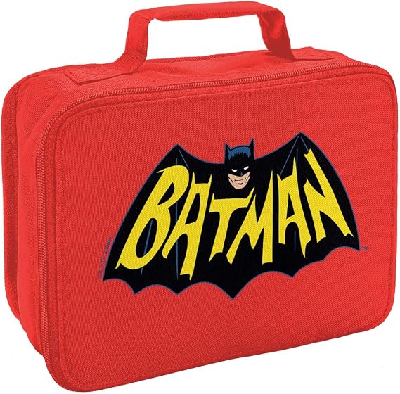 Batman TV Logo Insulated Soft Sided Lunch Box Reusable Lunch, BPA Free, Red