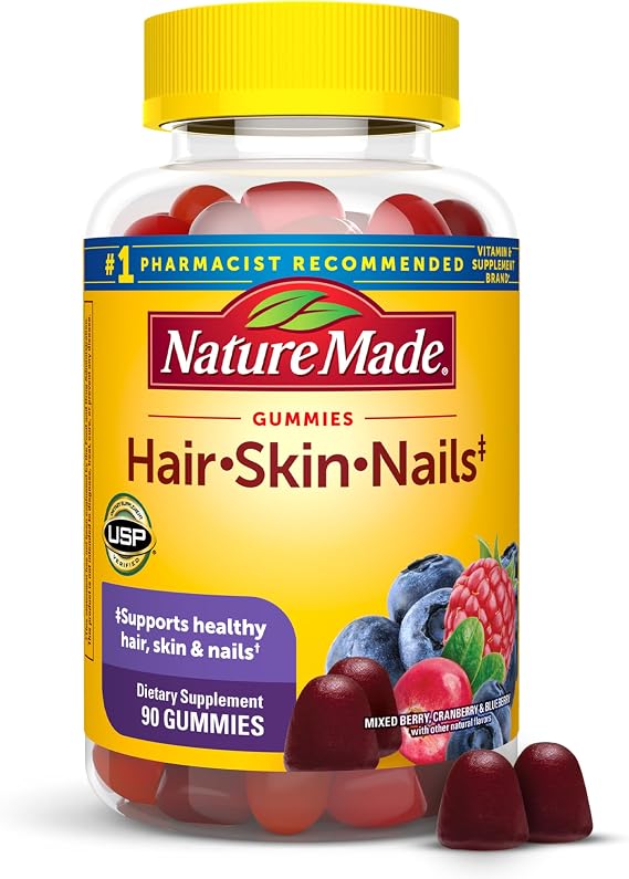 Nature Made Hair Skin and Nails with Biotin 2500 mcg, 90 Gummies