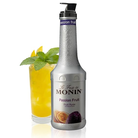 Monin - Passion Fruit Puree | Premium Puree for Cocktails, Smoothies & More | Clean Label with No Artificial Flavors, No Artificial Preservatives (Plastic Bottle, 1 Liter)
