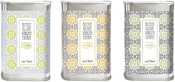 Casalbert Artisan Spanish Extra Virgin Olive Oil Gift Trio - Arbequina, Villalonga & Serrana - 3 x 200ml Culinary Selection