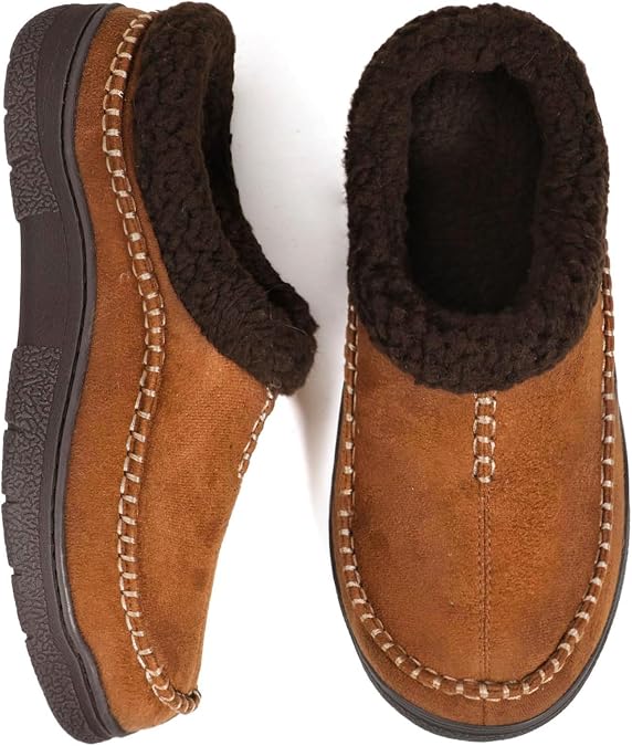 Zigzagger Men's Slip On Moccasin Slippers Indoor Outdoor