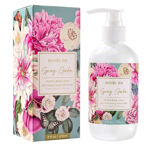 ROMIIE ZOI Daily Hand & Body Lotion with Moisturizing Shea Butter - Spring Garden with the Scent of Botanical Bliss - 236 ML / 8 FL OZ