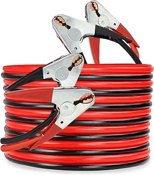 ABN Jumper Cables, 25ft Long, 2-Gauge, 600 AMP Commercial Automotive Vehicle Booster Cables Motorcycle Car ATV