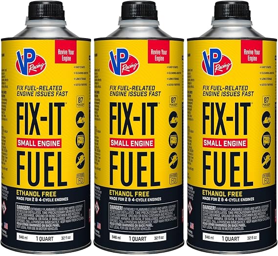 VP Racing Fuels 6635, Fix-It Fuel, Fixes Poor or Non-Running 2-Cycle and 4-Cycle Small Engines (SEF) - Quart (3 Pack)