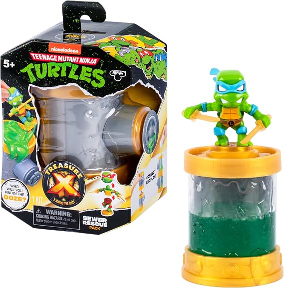 Treasure X Teenage Mutant Ninja Turtles Sewer Rescue Pack 10 Levels of Adventure 7 TMNT Character Figures to Rescue from Ooze Filled Sewer Pipes Including Leonardo, Michelangelo, Donatello, Raphael