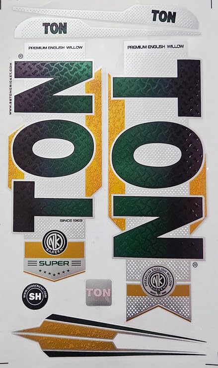 AYN Cricket Bat Sticker 3D Embossed English Willow Fiber Tape Sports Accessories Protection, SUPER Green