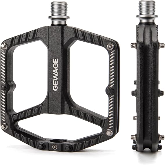 Mountain Bike Pedals Bicycle Flat Pedals 9/16" CNC Lightweight Aluminum Bicycle Pedals Sealed Bearing Wide Platform for Road Mountain BMX MTB Bike