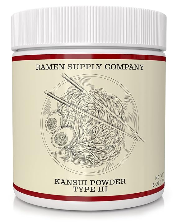 Kansui Powder for Making Fresh Ramen Noodles - Type 3 - Special Blend for Thin, Firm and Low Hydration Ramen Noodles (6 Oz)