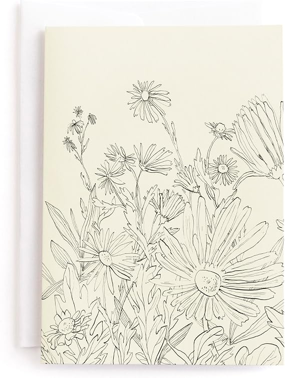 Minted | Blank Greeting Card, 5x7 w/Envelope | Field of Wild Flowers