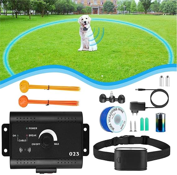 Electric Dog Fence, Underground/Aboveground Pet Containment System, 650Ft Wire, Waterproof Training Collar, Shock/Tone Correction, Covers up to 1.2 Acre, for Small, Medium, Large Dogs,for1dog