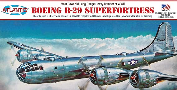 B-29 Superfortress Plastic Model kit Made in The USA Atlantis 1:120 Scale WWII Bomber,H208
