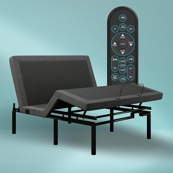 iDealBed 4i Custom Adjustable Bed Base, Wireless, Massage, Nightlight, Zero-Gravity, Anti-Snore, Memory Pre-Sets, TwinXL, powered by Leggett & Platt