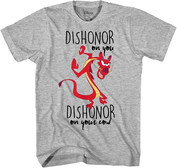 Disney Mulan Mushu Dishonor On Your Cow Disneyland Graphic Adult T-Shirt