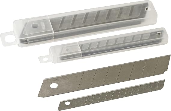 Amtech 20pc Snap-Off Knife Blade Set, 9mm and 18mm Hardened Steel Blades, for DIY, Craft and Everyday Cutting.