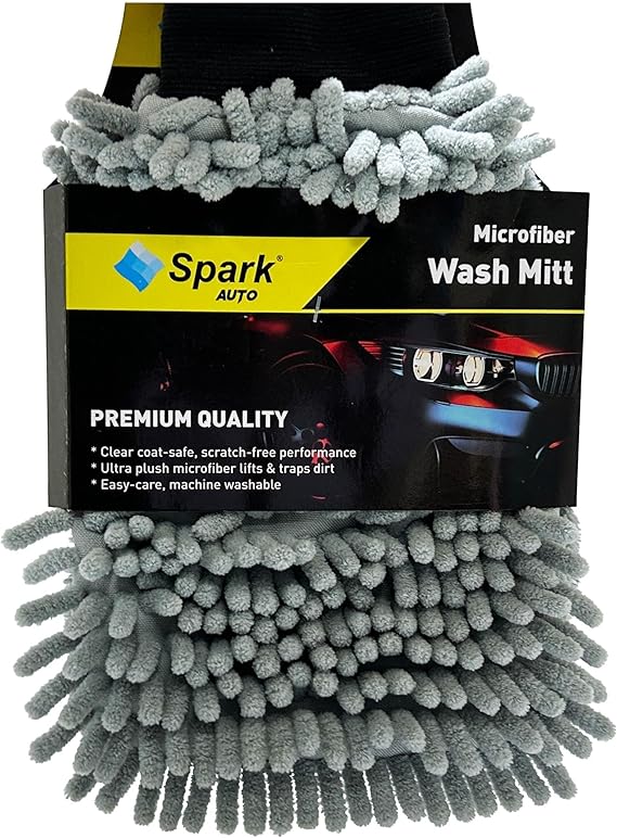Spark 7050 Microfiber Chenille Auto Cleaning and Drying Gloves 16x24 cm. GRAY