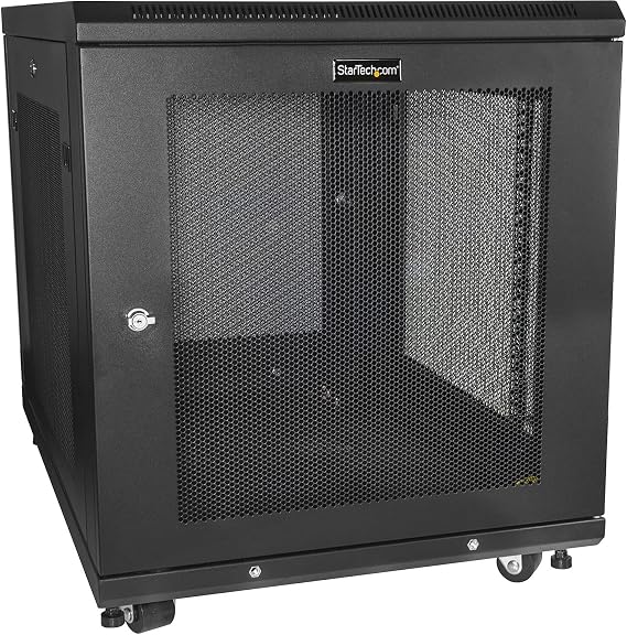StarTech 12U 19in Enclosed 4-Post Server Cabinet, 29in Deep, 992lb/450kg