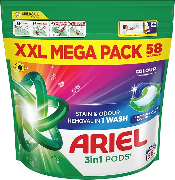 Ariel All-In-1 Pod's Washing Detergent Capsules 58 Washes Colours