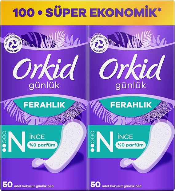 Orkid Yaprak Günlük Ped Normal Süper Ekonomik Paket 100 Adet Ped