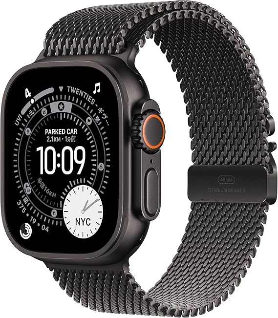 Apple Watch Ultra 3 GPS + Cellular Model - 49mm Black Titanium Case and Black Titanium Milanese Loop - L