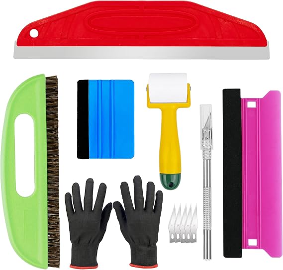 Complete Wallpaper Tool Kit - All-in-One Bundle with 30cm Measuring Ruler, 27cm Wallpaper Brush, Squeegee, Seam Roller & Safety Gloves for Professional Installation | DIY Home Decor Tools