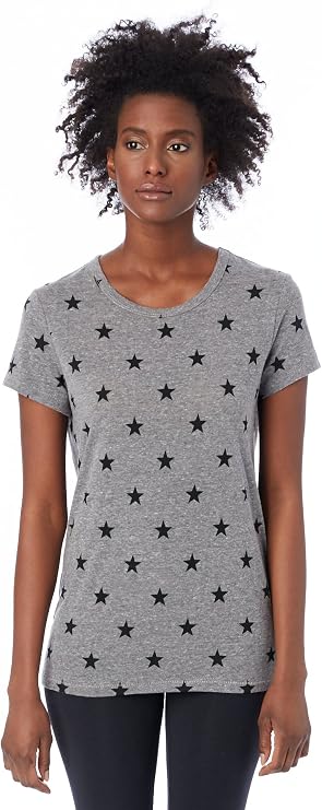 Alternative Women's Shirt, Classic Triblend Paterned Eco Ideal Short Sleeve Tee