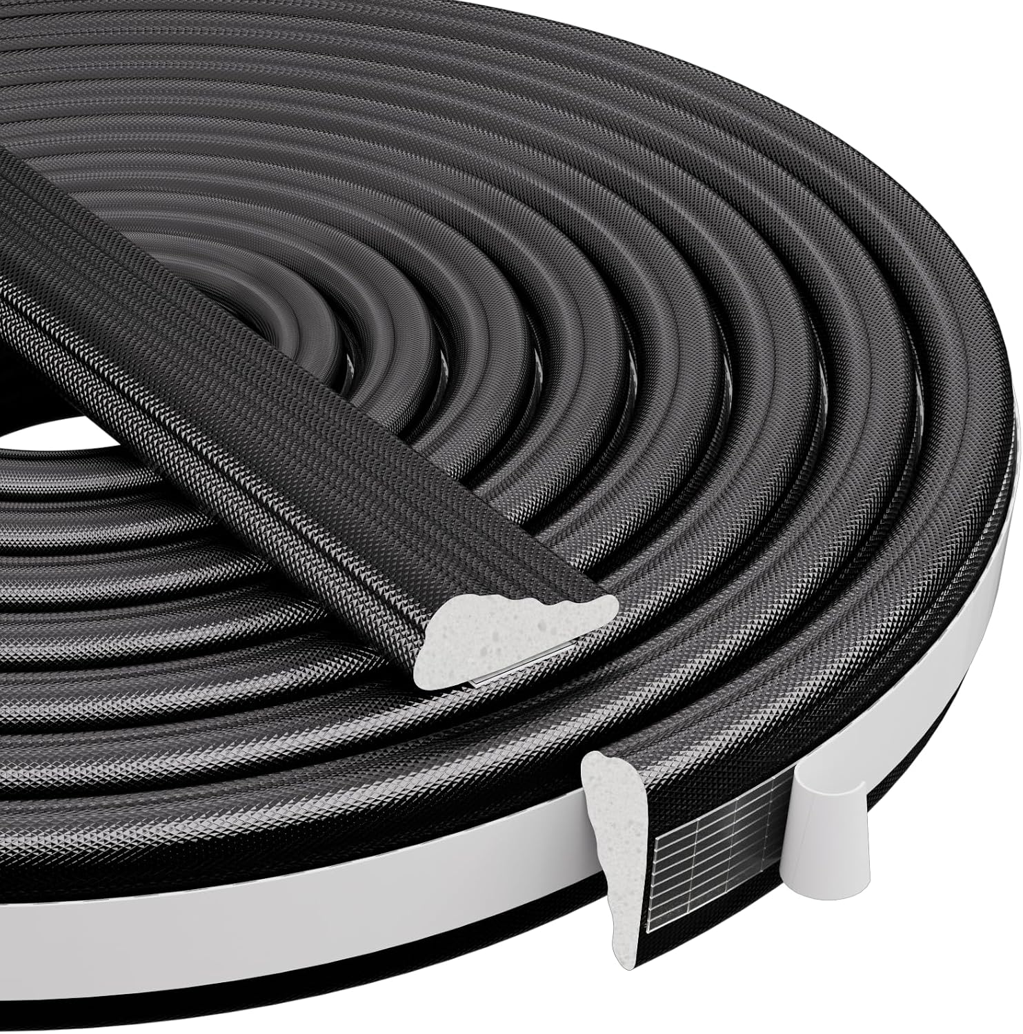 Esufeir 118"3m Wedge Draft Excluder Strip for Windows and Doors,Self Adhesive Door Draught Seal Window Foam Insulation Tape,Door Soundproofing Weather Sealing Window Draft Stopper Gap Blocker,Black