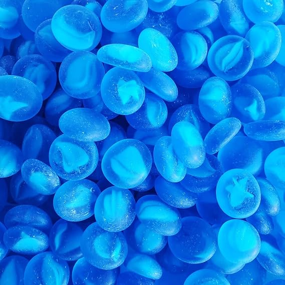 45 Color WeJe Glass Gems Standard 17-21mm Round Flat Back Marbles, for Home Decor Art Craft Vase Filler Aquarium Fish Tank Decoration (15 oz Frosted Aqua Cat's Eye Swirl White)