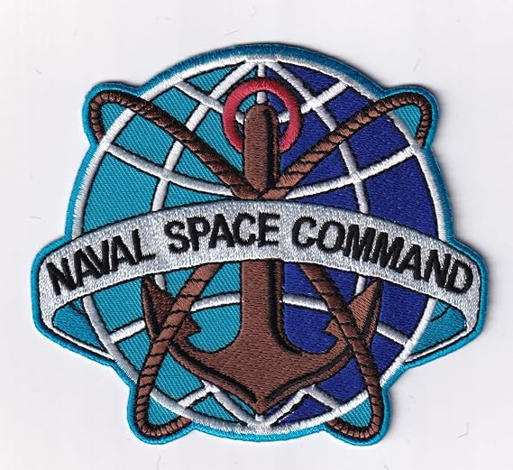 Naval Space Command Patch, 4 inches, Sew On/Plastic Backing