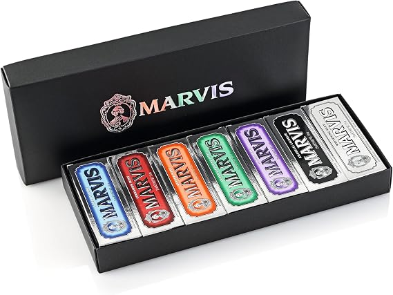 Marvis Toothpaste 7 Flavour Collection, 25 ml (Pack of 7), Travel Size Toothpaste, Unique Flavours for a Long-Lasting Freshness