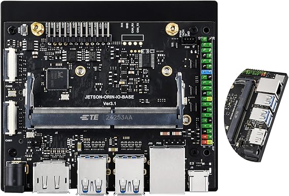 Jetson Orin Nano/NX AI Development Board Based on Jetson Orin Nano and Jetson Orin NX AI Module, Compatible with N-VIDIA Jetson Orin Nano Super Developer Kit, Same Interfaces as Official Orin Nano Kit