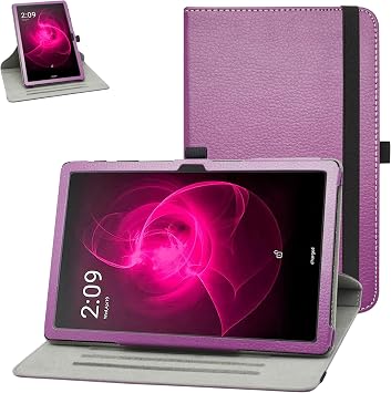 Bige for T-Mobile REVVL TAB 5G Rotating Case,360 Degree Rotary Stand with Cute Pattern Cover for T-Mobile REVVL TAB 5G 10.36 Inch Tablets,Purple