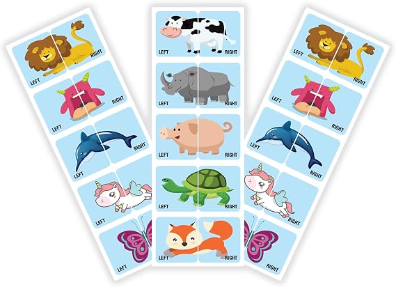 Kenco Kids Shoe Labels - Cute Right Left Animal Stickers for Children Shoes (Puzzle Piece 30 Pack)