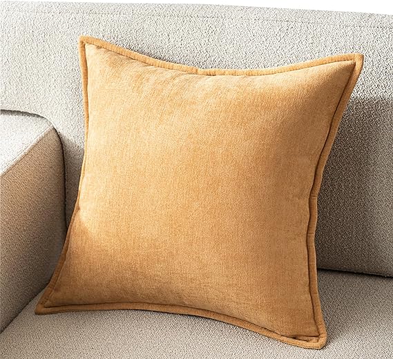 XMAYODS Throw Pillow Cover 80x80 Decorative Square Pillowcase Covers with Zipper, Cushion Protectors Cover Rectangle 30x60 40x60 50x80 Super Soft for Home Couch Sofa Bed(Yellow,80x80cm(Set of 1))