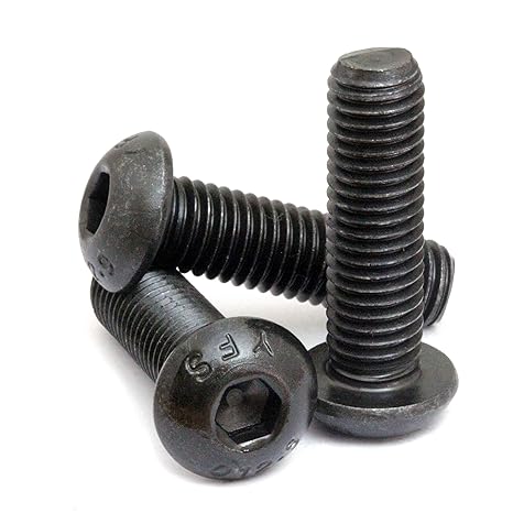 MonsterBolts - 1/4"-28 x 1/2" Button Head Socket Cap Screws, ASME B18.3, Alloy Steel, Black Oxide, 50 Pack