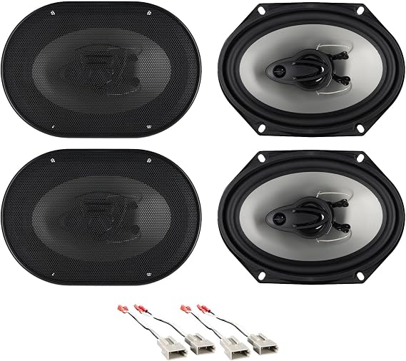 Rockville RV68.3A 6x8" Speaker 4-Pack with RockGhost Active Subwoofer