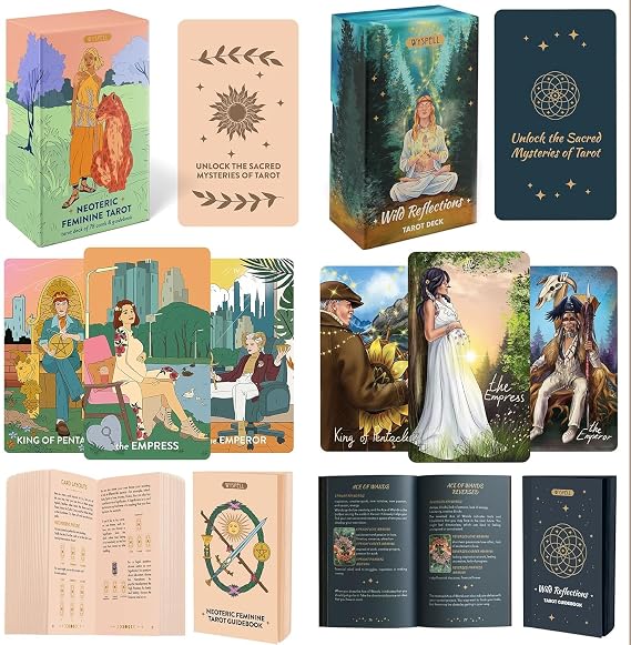 Wyspell Feminine Tarot Cards + Wild Reflections Tarot - 78-Cards Decks
