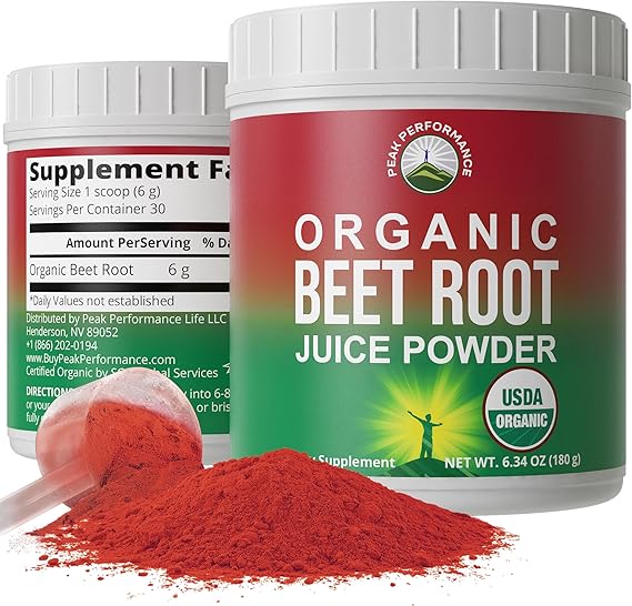 Organic Beet Root Powder. Ultra High Purity Super Food Beets Juice Powder | 100% Pure Nitric Oxide Boosting Beetroot Supplement. Keto, Paleo, Vegan Reds Superfood Rich in Polyphenols.
