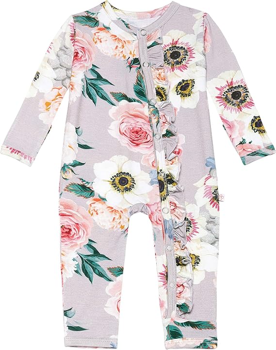 Posh Peanut Footie Pajamas for Baby Girls, Soft Viscose from Bamboo