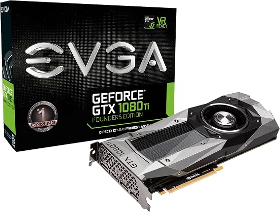 EVGA GeForce GTX 1080 Ti Founders Edition Game Real Boost Clock: 1582 MHz 11G-P4-6390-KR