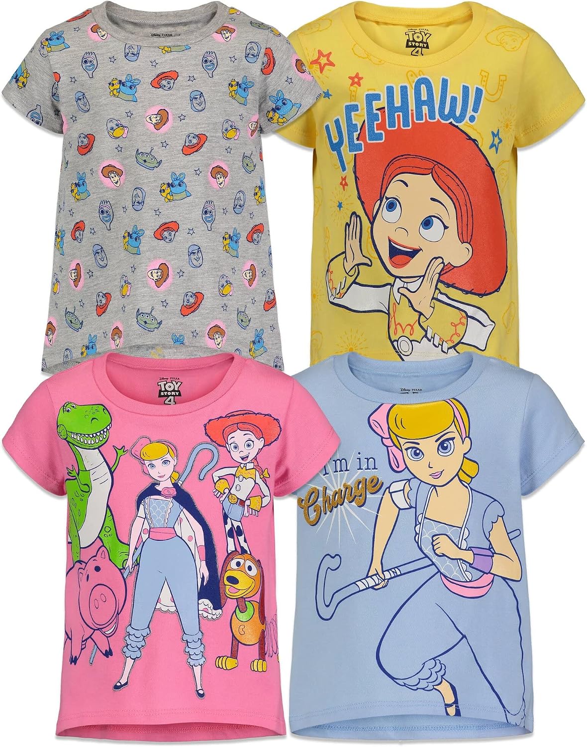 Disney Toy Story Girls 4 Pack Short Sleeve T-Shirts