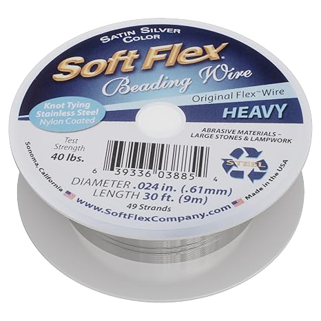 Soft Flex 49 Strand Beading Wire - Heavy 0.24 Diameter - 30 Feet Nylon Design Wire